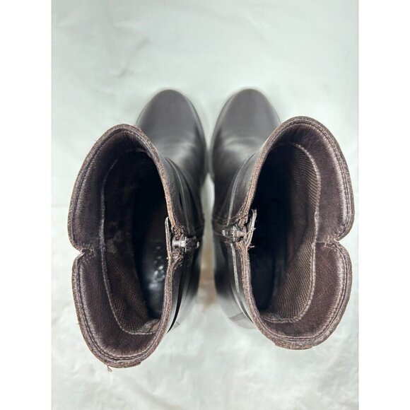 ECCO Saunter 65 Brown Leather Heeled Strap Zip Ankle Boots - Picture 5 of 13